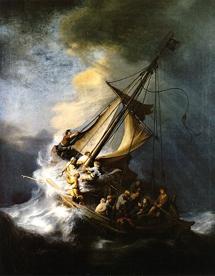 Christus im Sturm auf dem See Genezareth - Rembrandt van Rijn