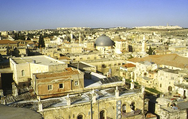 Jerusalem, Altstadt, im Hintergrund der Scopus-Berg mit der Universität