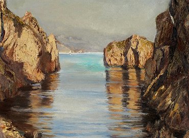 Erich Friedrich Freiherr von Stössel: Felsenbucht bei Capri