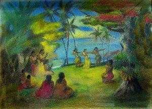 Tänzerinnen auf Hawaii
